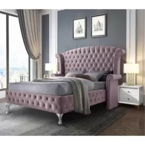 Image of President Bed Single Plush Velvet Pink
