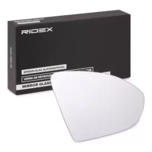 Image of RIDEX Wing Mirror Glass 1914M0325 Side Mirror Glass,Mirror Glass VW,Golf VII Schragheck (5G1, BQ1, BE1, BE2),Golf VII Variant (BA5, BV5),Touran (5T1)