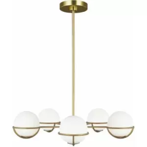Image of Loops - 5 Bulb Chandelier Hanging Pendant LIght Burnished Brass LED G9 3.5W Bulb