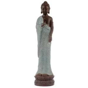 Image of Thai Buddha Brown White and Turquoise - Serenity