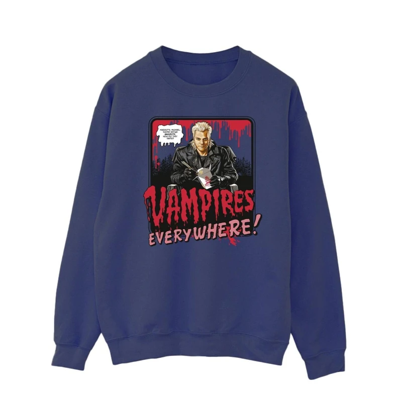 Image of The Lost Boys The Lost Boys Men Vampires Everywhere Sweatshirt in Navy Size: Small Navy S Male 5063376723183