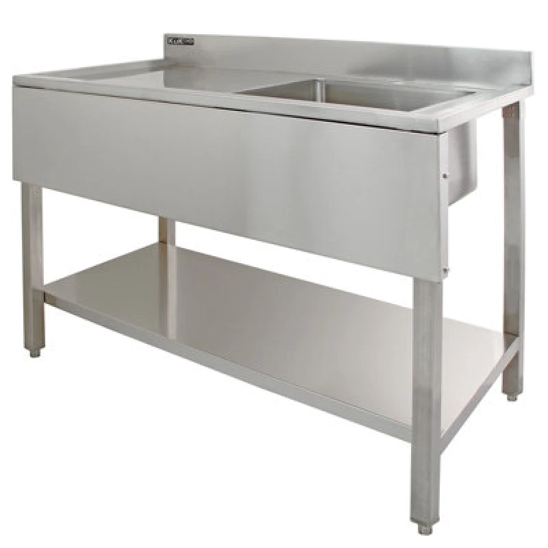 Image of Commercial Sink Stainless Steel Catering Kitchen Single Bowl 1.0 Unit LH Drainer