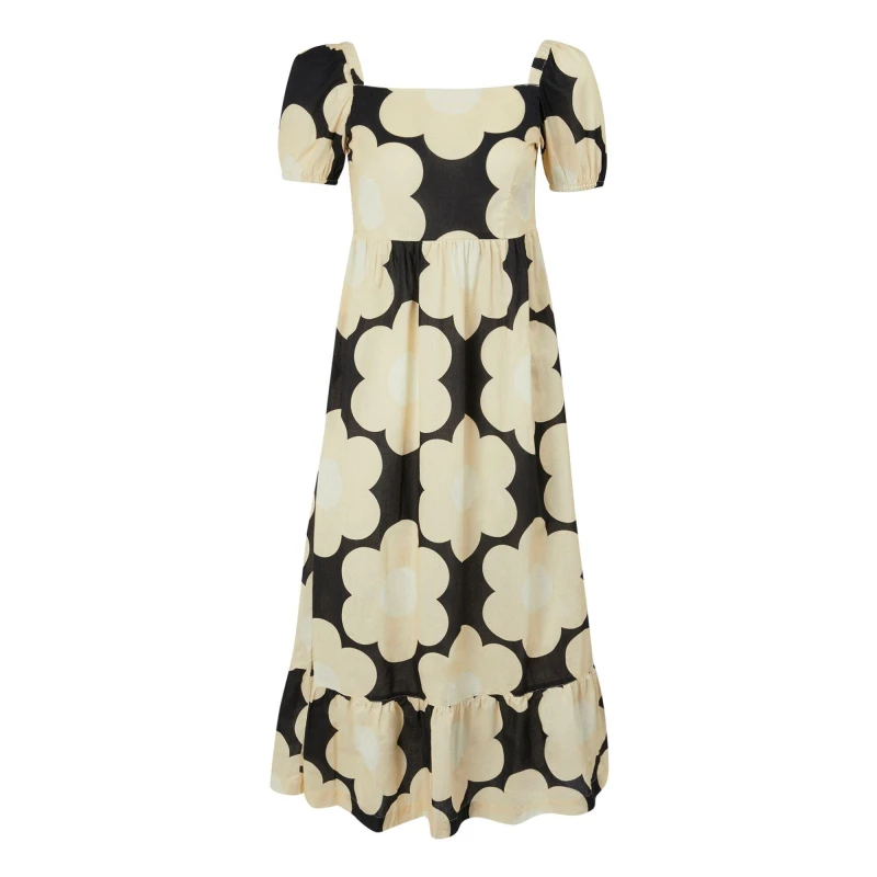 Image of Regatta Orla Kiely Midi Summer Dress - Black Sixties Daisy Black Sixties Daisy 18