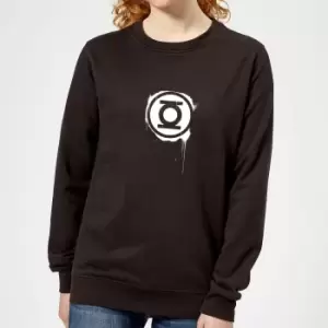 Image of Justice League Graffiti Green Lantern Womens Sweatshirt - Black - M - Black