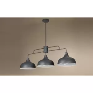Image of Oslo 3 Light Dome Bar Pendant Ceiling Light, Grey