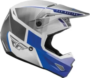 Image of Fly Racing Kinetic Drift Motocross Helmet, grey-white-blue, Size S, grey-white-blue, Size S