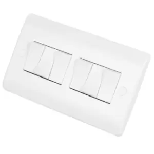 Image of Click Scolmore Mode 10A 6 Gang 2 Way Light Switch Polar White - CMA105