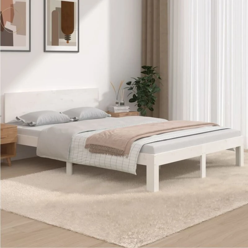 Image of VIDAXL Bed Frame without Mattress White 135x190cm Double Vidaxl 8720286879573
