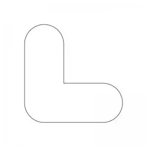 Image of White Symbol &rdquo;L&rdquo; Floor Graphic adheres to most