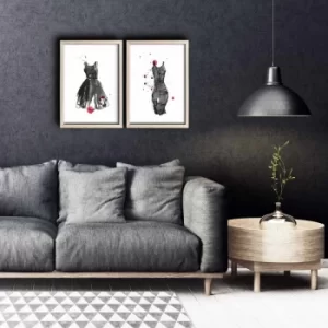 Image of 2PKCT-006 Multicolor Decorative Framed MDF Painting (2 Pieces)