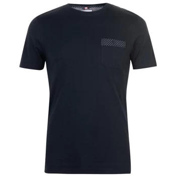 Image of Soviet Shoulder Panel T Shirt - Navy