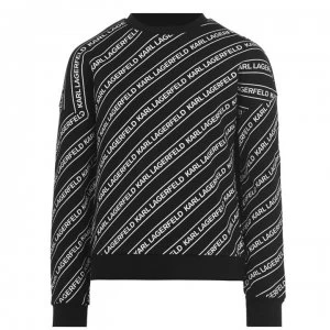 Image of KARL LAGERFELD Junior Unisex Diagonal Logo Sweatshirt - Black M41