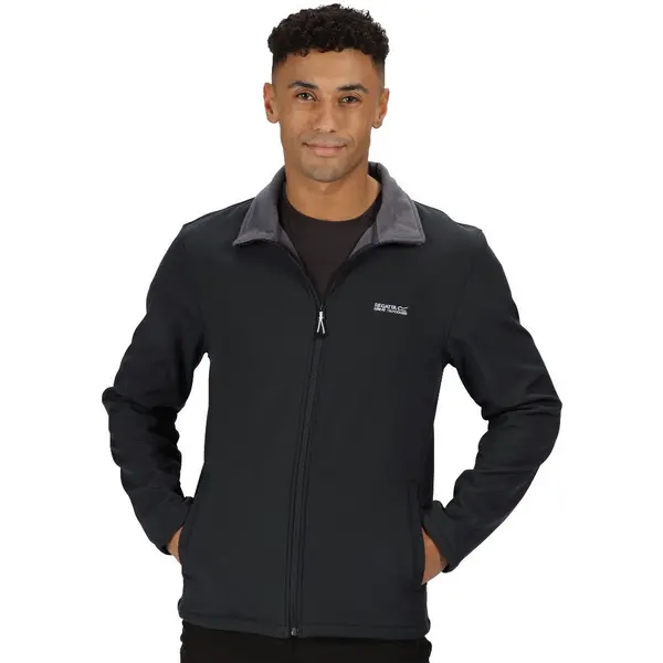 Image of Regatta Mens Cera V Durable Wind Resistant Softshell Jacket S- Chest 37-38' (94-96.5cm) Black RML210-800-S