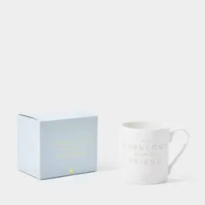 Image of Porcelain Mug Life Is Fabulous With You As My Friend White KLCW114