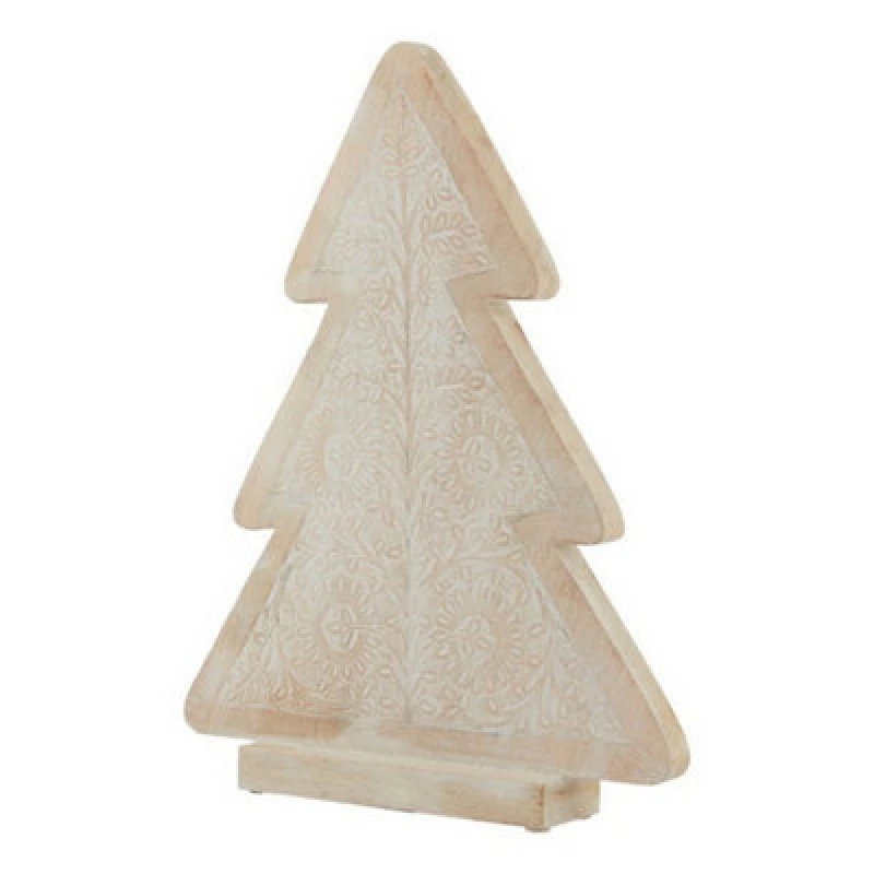 Image of Hill Interiors White Wash Collection Large Patterned Decorative Tree - Wood - L6 X W32 X H43cm - Brown
