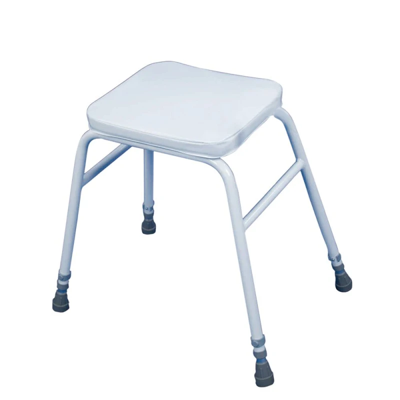 Image of Loops Height Adjustable Perching Stool - 540 695mm Height - Padded Easy Clean Seat Multi