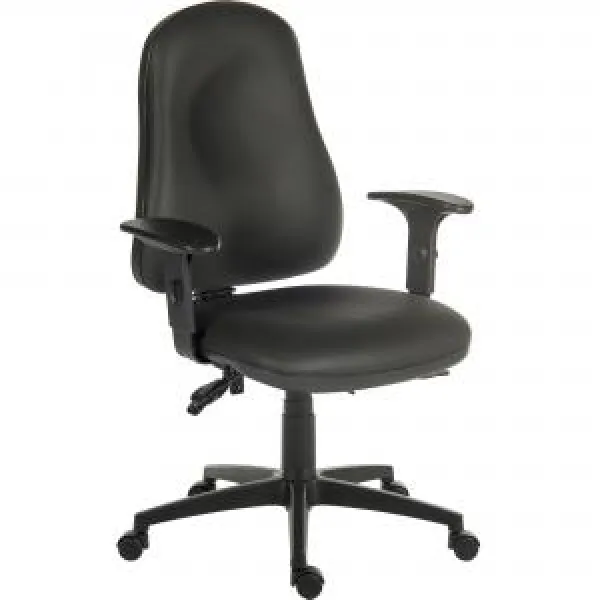 Image of Ergo Comfort High Back PU Ergonomic Operator Office Chair with Arms Black - 9500-PU/0270
