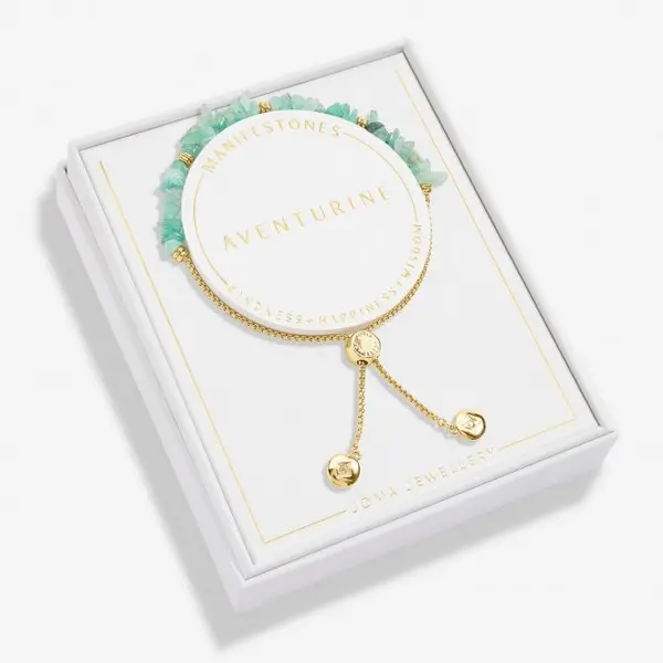 Image of Mainfestones Aventurine Gold Plated 24.5cm Adjustable Bracelet 6896