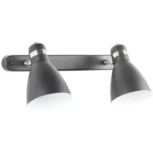 Image of Zumaline Lighting - Zumaline Delta Twin Ceiling Spotlight, Matt Black, Satin Nickel, White, 2x E27