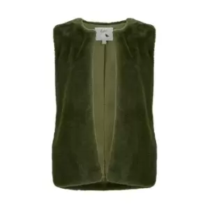 Image of Yumi Green Faux Fur Gilet - Green
