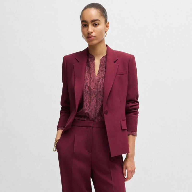Image of Boss Janerani1 Slim-Fit Jacket Red female 10