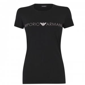 Image of Emporio Armani Iconic Logo Band T-Shirt Black Size L Women