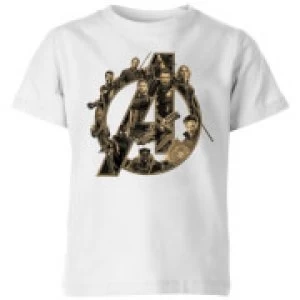 Image of Marvel Avengers Infinity War Avengers Logo Kids T-Shirt - White - 5-6 Years