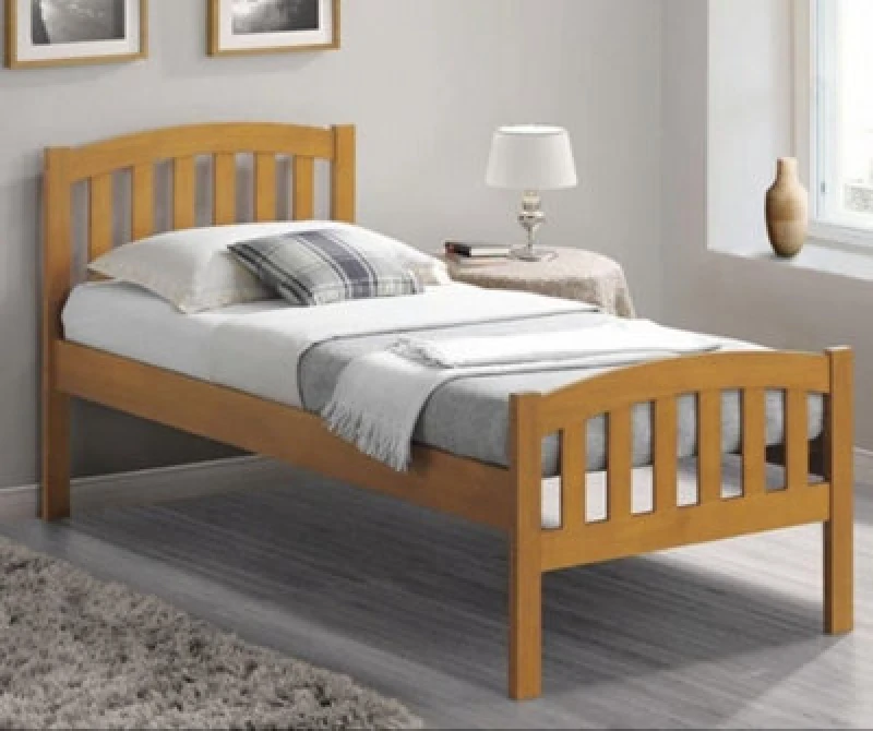 Image of Bedmaster Lyon Oak Wooden Bed Brown