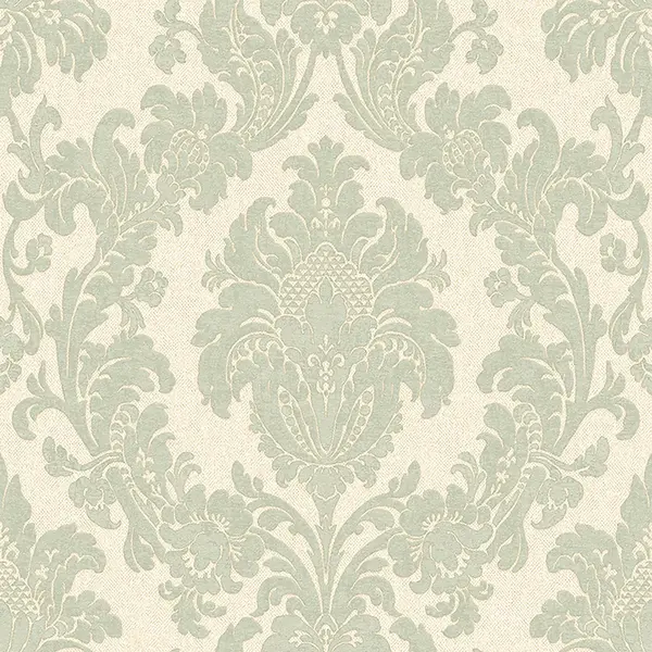 Image of Belgravia Decor Ciara Damask Green Textured Wallpaper