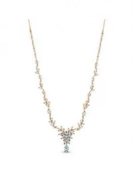 Image of Jon Richard Rose Gold Plate Cubic Zirconia Floral Necklace