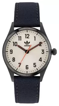 Image of Adidas AOSY23039 CODE FOUR White Dial Black Cotton Leather Watch