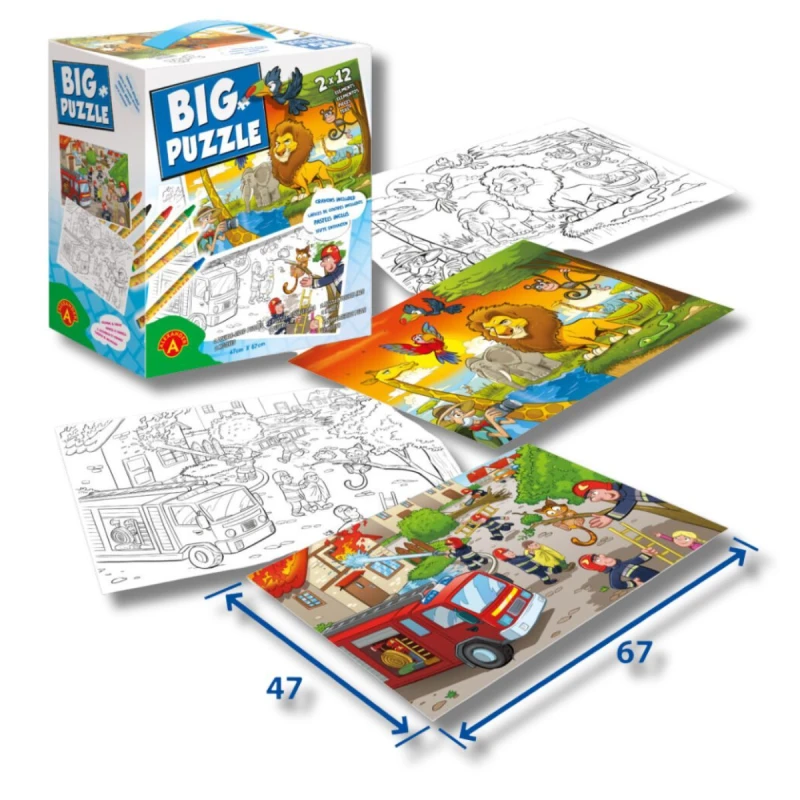 Image of Alexander Big Puzzle Set With Animals And Fire Station Multi unisex