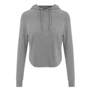Image of AWDis Womens/Ladies Just Cool Cross Back Cropped Hoodie (S) (Sport Grey)