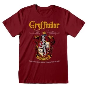 Image of Hary Potter - Gryffindor Crest Team Quidditch Unisex Medium T-Shirt - Red