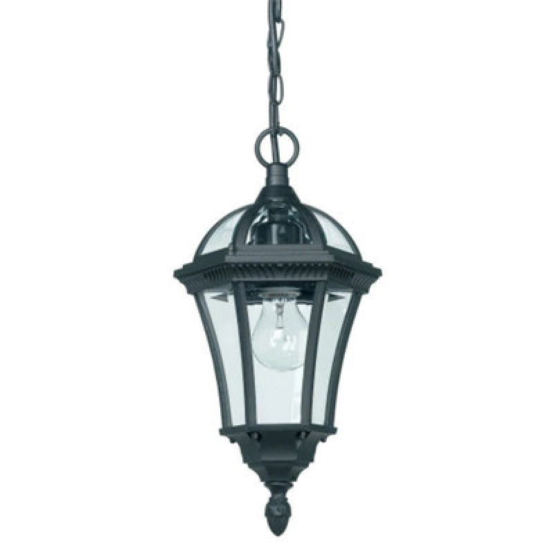 Image of Happy Homewares Black Exterior Hanging Porch Lantern Pendant Light