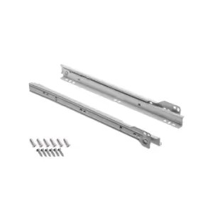 Image of GTV Roller Drawer Runners Metal Slides Grey Colour Kitchen + Free Fixing Pack -