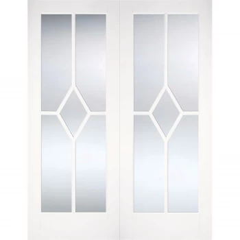 Image of Reims Internal Glazed Primed White 5 Lite Pair Doors - 1168 x 1981mm