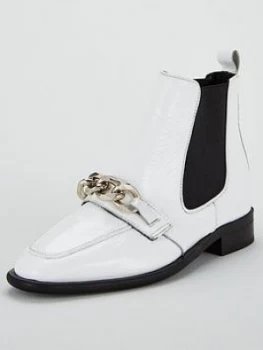 Image of OFFICE Arcade Chain Boot - White, Size 7, Women