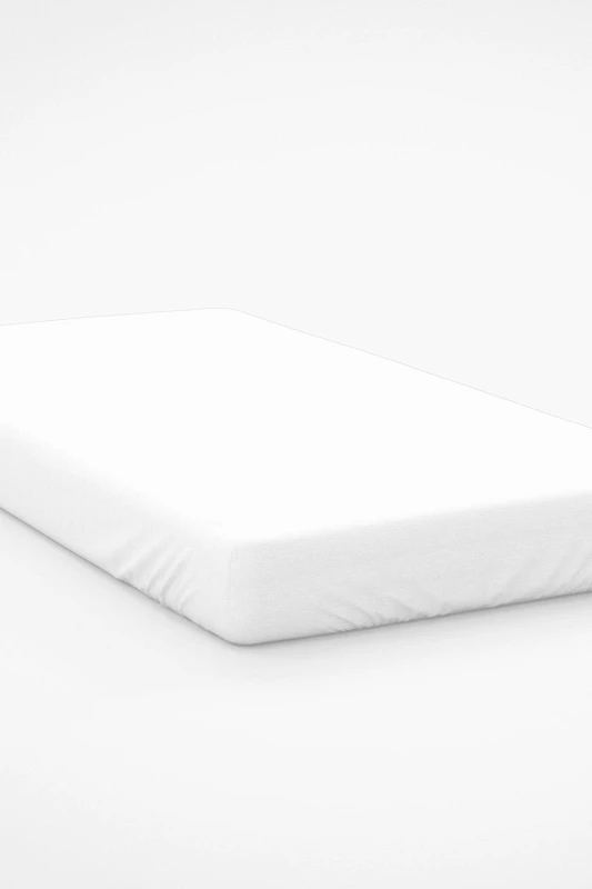 Image of Belledorm Easy Care 200 Thread Count Cotton Polyester Percale 28cm Fitted Sheet in White Size: Emperor White Unisex Emperor