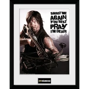 Image of The Walking Dead Daryl shoot me Framed Collector Print