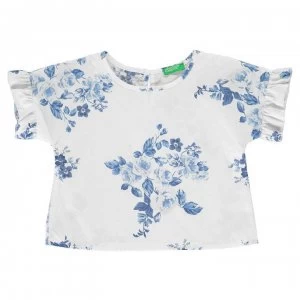 Image of Benetton Floral T Shirt - White 88V