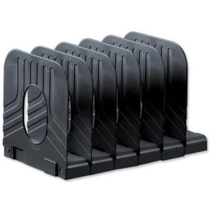 Image of Avery 66ml Modular Extendable Book Rack with 6 Sections Black