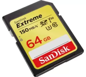 Image of SanDisk Sdsdxv6-064G-Gncin Extreme Sd V30 U3, 64GB Up To 150Mbs