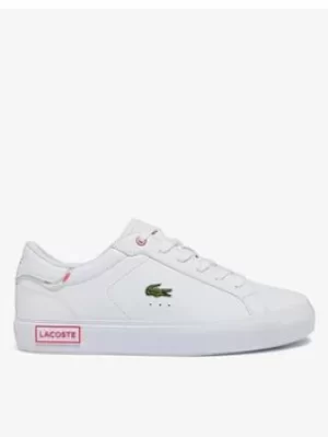 Image of Lacoste POWERCOURT 0722 2 SUJ WHT/PNK, White/Pink, Size 4 Older