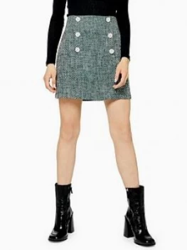 Image of Topshop Boucle Mini Skirt - Green