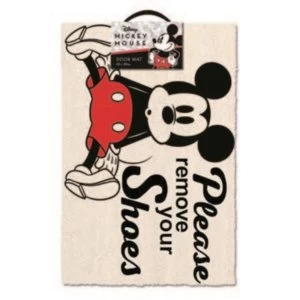 Image of Mickey Mouse - Please Remove Your Shoes Door Mat