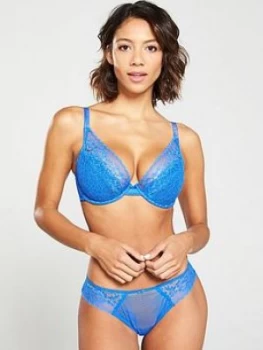 Image of Cleo by Panache Everly High Apex Plunge Bra - Electric Blue, Electric Blue, Size 32F, Women