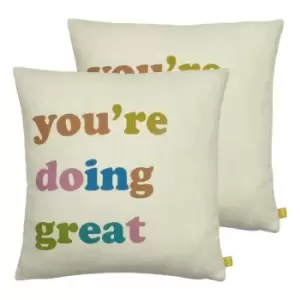 Image of Furn. You're Doing Great Twin Pack Polyester Filled Cushions Multi