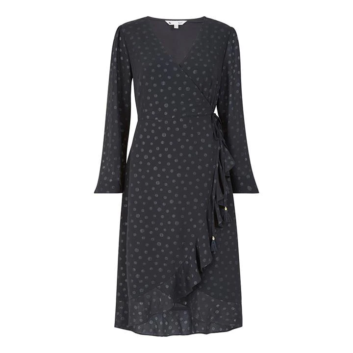 Image of Yumi Green Spotted 'Greta' Wrap Dress - 8
