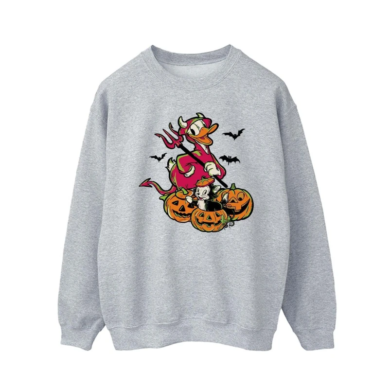 Image of Disney Men Devil Sweatshirt in Grey Size: Small Grey S Male 5063376669603